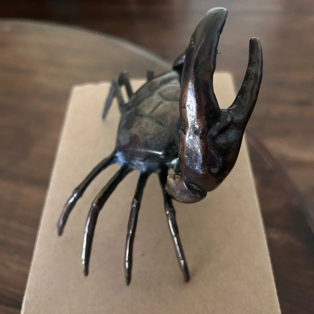 Vintage Bronze Crab Sculpture‎ Paperweight Figurine